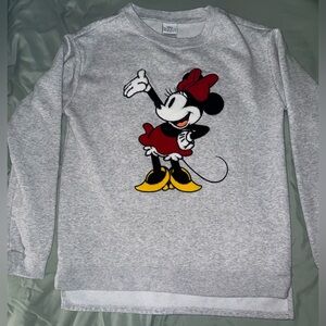 Disney Minnie Mouse Crewneck Fleece Sweatshirt Size Medium